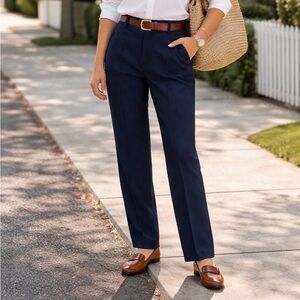 Vintage Lauren Ralph Lauren Petite Wool Dress Pants Navy Blue Size 4P Tailored